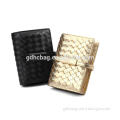 2016 low price thin decorative fashion woven travelling wallets for girls